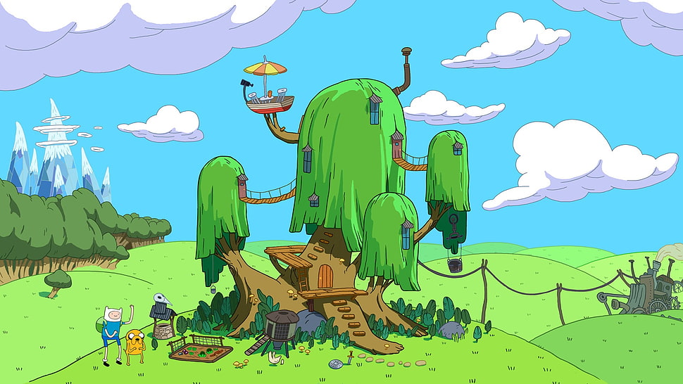 The Adventure Time digital wallpaper, Adventure Time, Finn the Human, Jake the Dog, landscape HD wallpaper