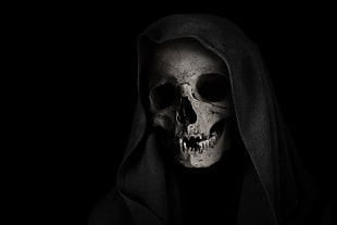 gray skull, Grim Reaper, Death, Skull
