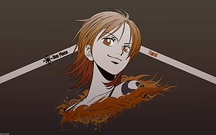 female anime illustration, One Piece, anime, Nami
