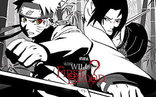 Naruto and Sasuke poster, Naruto Shippuuden, manga, anime, Uzumaki Naruto