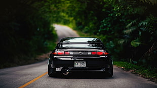 black car, Nissan, Silvia S14, JDM, car