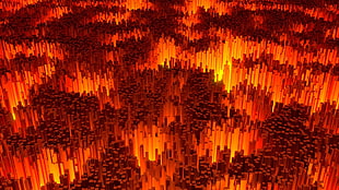 red and orange abstract digital wallpaper, digital art, abstract, lights, 3D