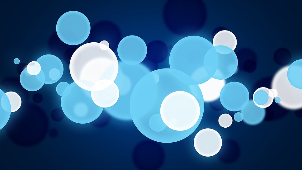teal and white bubble artwork, abstract HD wallpaper