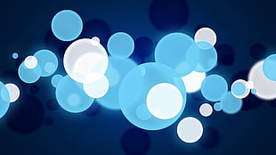 teal and white bubble artwork, abstract