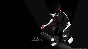 male character wallpaper, Bleach, Hirako Shinji, selective coloring, simple background