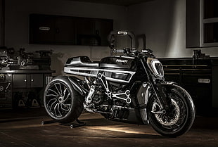 black and grey motorcycle