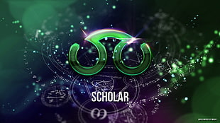 green and purple scholar logo, Final Fantasy XIV: A Realm Reborn, video games, Eorzea Cafe 