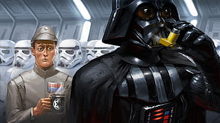 Darth Vader with man wallpaper