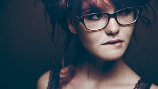 woman wearing eyeglasses and tank top portrait photograph