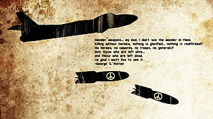 fighting jet with missiles illustration, quote HD wallpaper