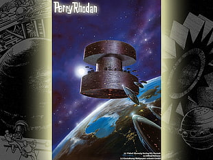black Perry Rhodan digital wallpaper, space shuttle, Perry Rhodan