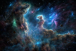 galaxy, space, nebula, Spitzer Space Telescope, spaceship
