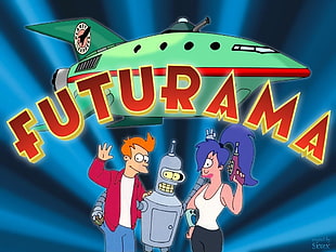 blue and red plastic toy, Futurama