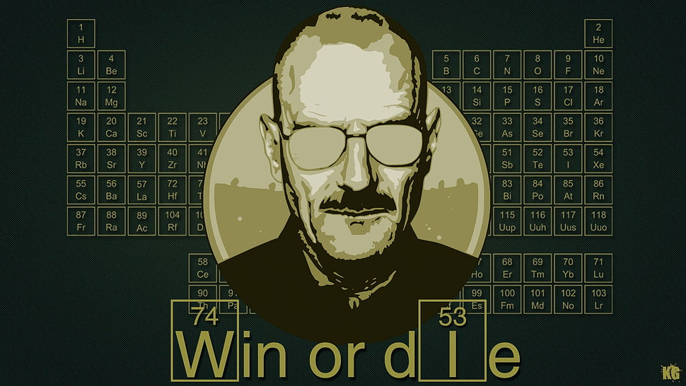 man face illustration with text overlay, Breaking Bad, Heisenberg, periodic table HD wallpaper