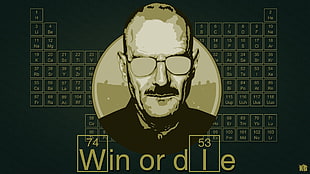 man face illustration with text overlay, Breaking Bad, Heisenberg, periodic table