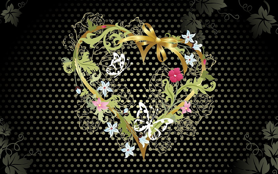 floral heart clip art HD wallpaper