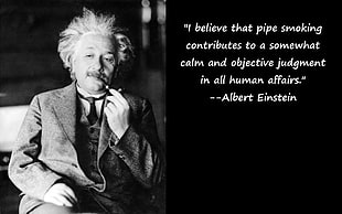 Albert Einstein quote and photo, Albert Einstein, pipes HD wallpaper
