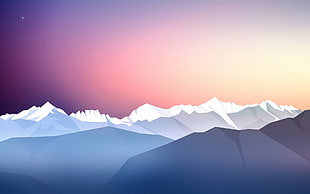 frozen tundra digital wallpaper, abstract, landscape, artwork, mountains