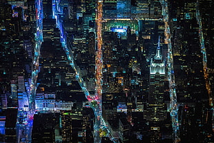 high-rise building, New York City, USA, city, aerial view
