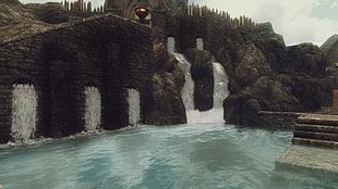 waterfalls, The Elder Scrolls V: Skyrim, video games, Whiterun