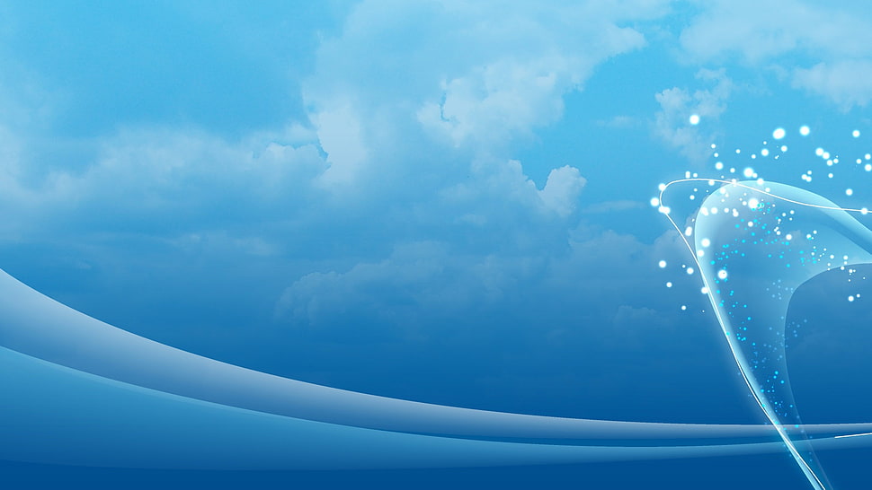 blue sky illustration HD wallpaper