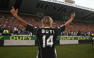 black and white Adidas jersey shirt, Guti Haz., Inönü Stadium, Besiktas J.K., footballers HD wallpaper