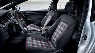 black car seat, car, VW Golf GTI, Volkswagen