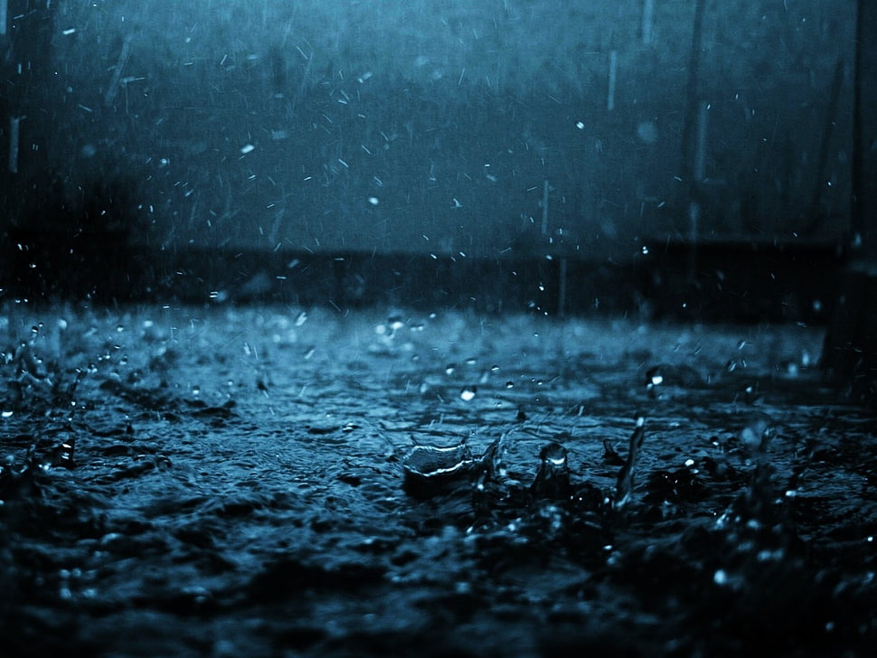 rain drops during night HD wallpaper
