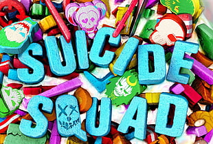 multicolored Suicide Squad digital wallpaper
