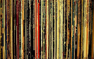 assorted-color book collection, vinyl, collections HD wallpaper