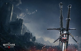The Witcher Wild Hunt digital wallpaper, The Witcher, The Witcher 3: Wild Hunt, Geralt of Rivia, sword HD wallpaper