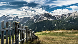 brown wooden farm fences, fence, sky, nature, landscape HD wallpaper