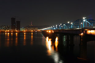 scenery of a bridge during night time, dongjak