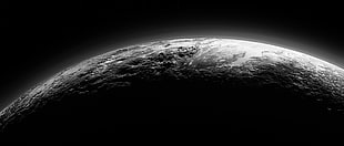 gayscale planet earth, Pluto, space, planet, monochrome HD wallpaper
