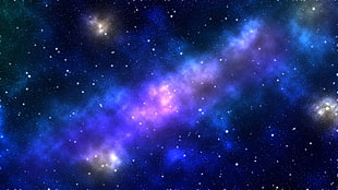 galaxy wallpaper, Milky Way, space, drawing, Photoshop