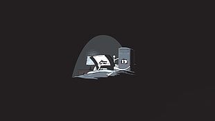 floppy disk in bed illustration