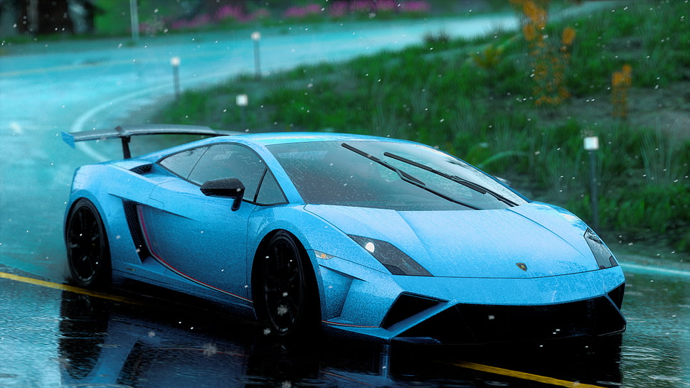 blue Lamborghini Gallardo coupe, Driveclub, car, race cars, video games HD wallpaper