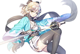 Neon Evangelion character wallapper, white background, Fate/Grand Order, Fate Series, Saber