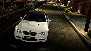 white BMW vehicle, BMW M3 , car, white cars HD wallpaper