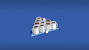 white ceramic cups illustration, coffee