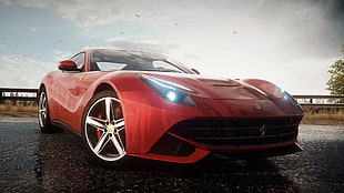red and black car bed frame, Ferrari F12, car, Need for Speed: Rivals, Ferrari