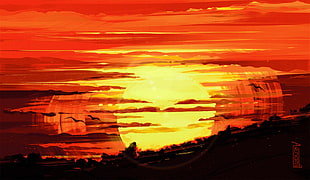 golden hour painting, artwork, Aenami HD wallpaper