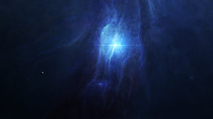 Blue flare, Nebula, 4K HD wallpaper