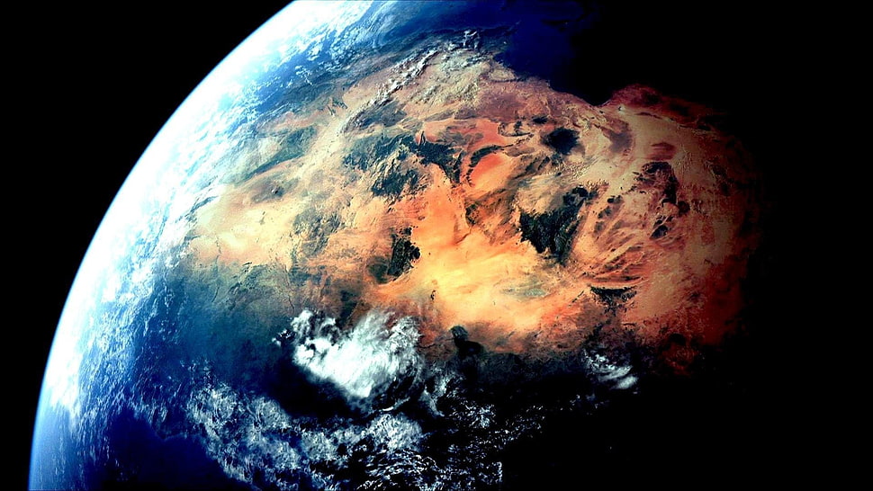 earth digital wallpaper, sky, space art, CGI, render HD wallpaper