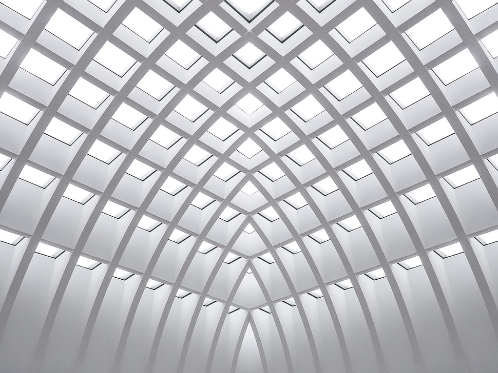 white ceiling, Architecture, Modern, Symmetrical HD wallpaper