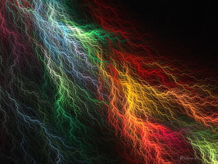 multicolored lightning poster HD wallpaper
