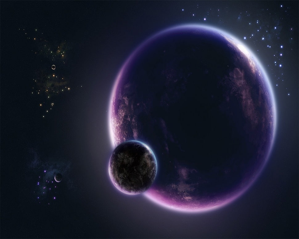 planet rotating around Earth HD wallpaper