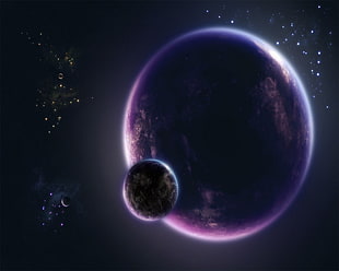 planet rotating around Earth HD wallpaper