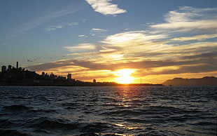 sea, landscape, sunset HD wallpaper