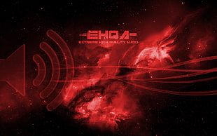 red background with EHQA text overlay, texture, space
